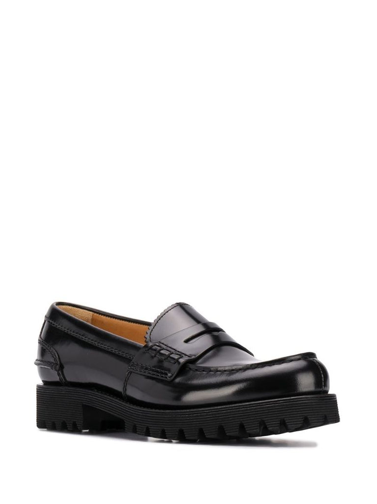 Black Cameron Leather Loafers
