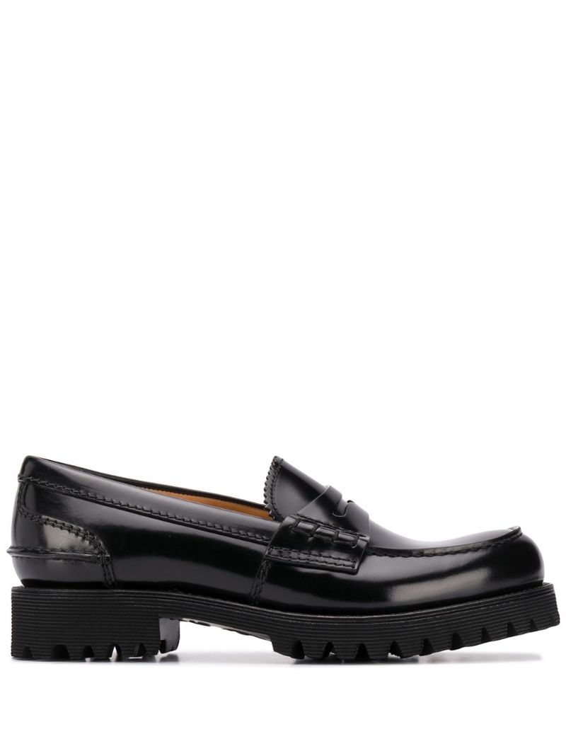 Black Cameron Leather Loafers