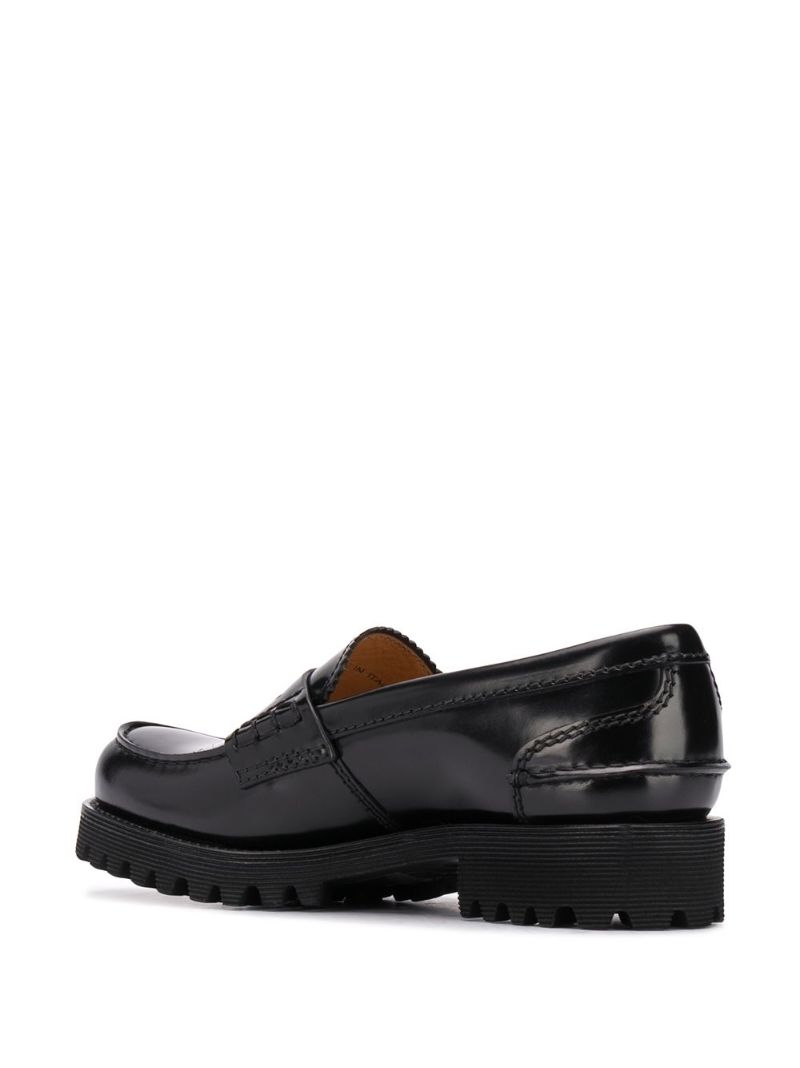 Black Cameron Leather Loafers