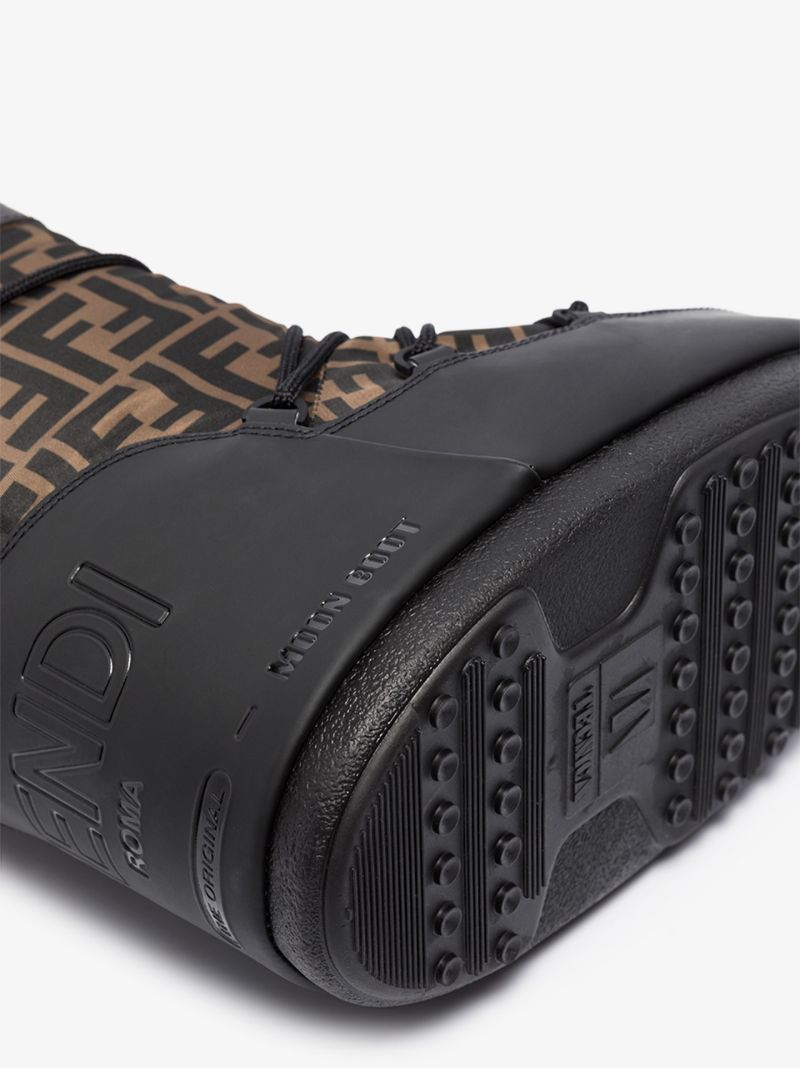 X Moon Boot Brown and Black Ff Monogram Snow Boots