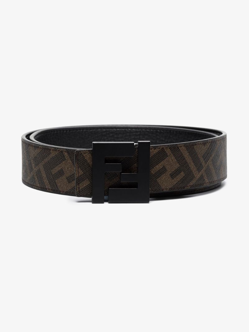 Brown Ff Logo Reversible Leather Belt