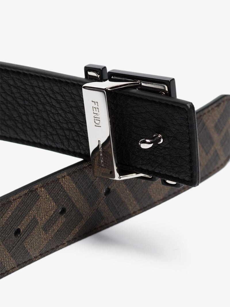 Brown Ff Logo Reversible Leather Belt