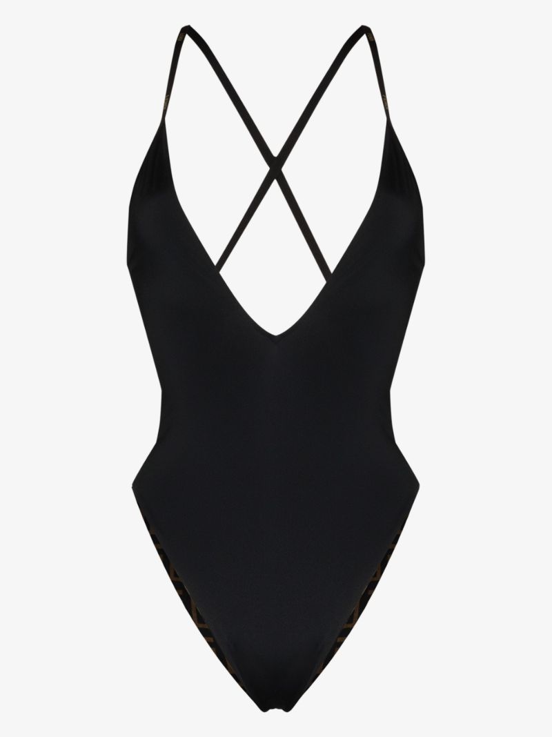 Reversible Ff Print Swimsuit