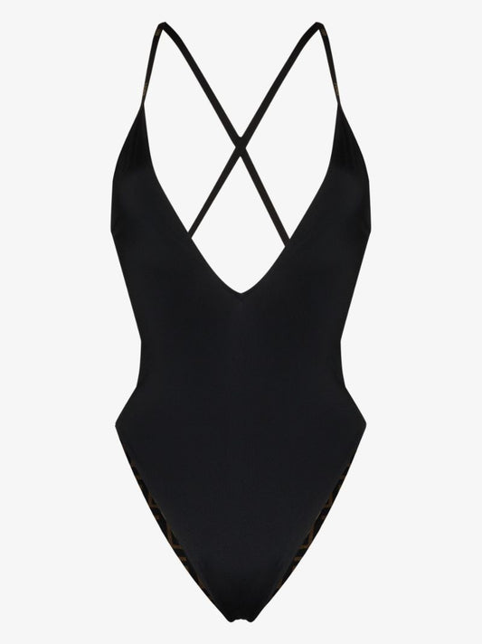Reversible Ff Print Swimsuit