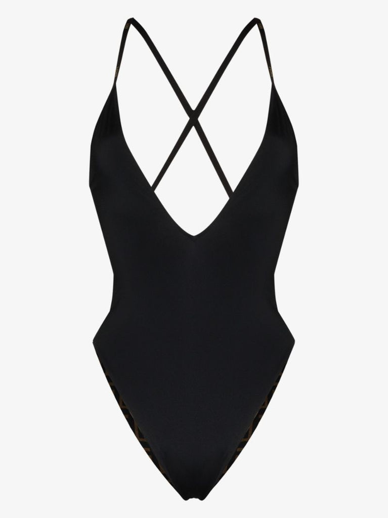 Reversible Ff Print Swimsuit