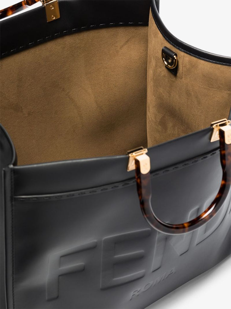 Black Sunshine Large Leather Tote Bag