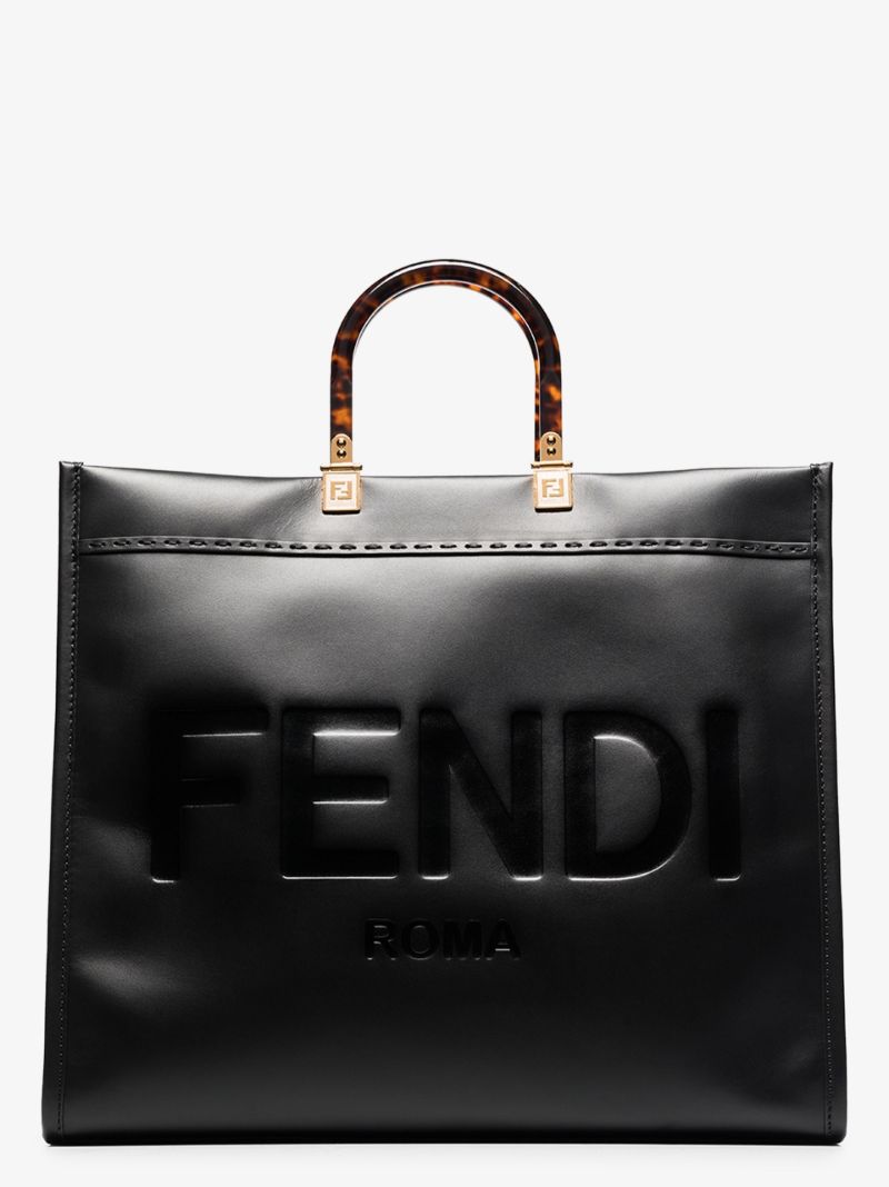 Black Sunshine Large Leather Tote Bag