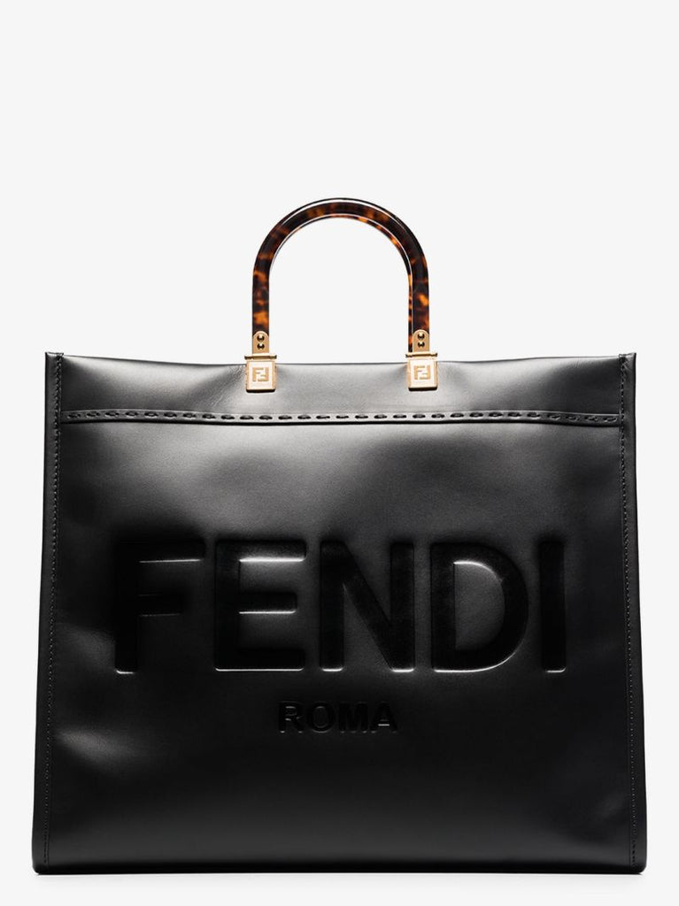 Black Sunshine Large Leather Tote Bag
