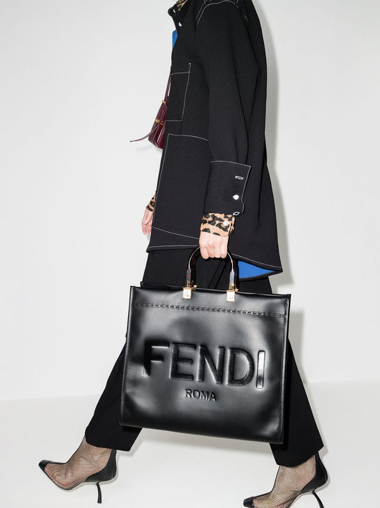 Black Sunshine Large Leather Tote Bag