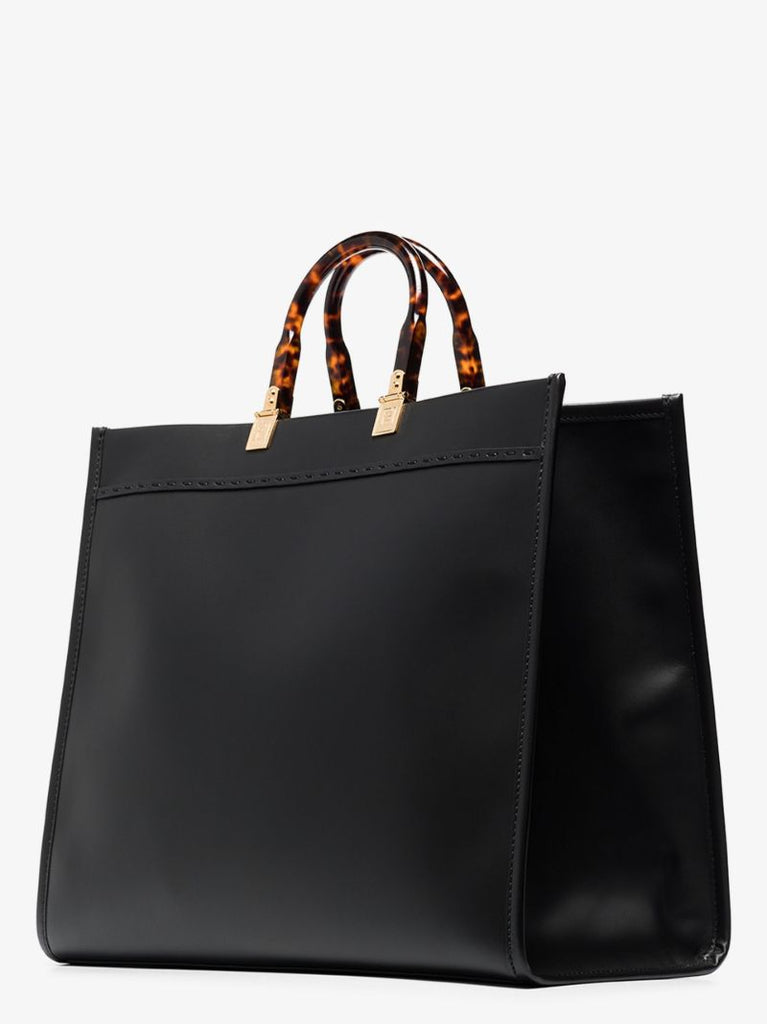 Black Sunshine Large Leather Tote Bag