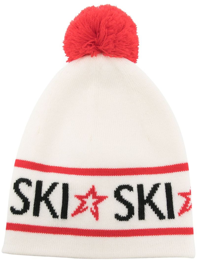 White Ski Merino Beanie Hat