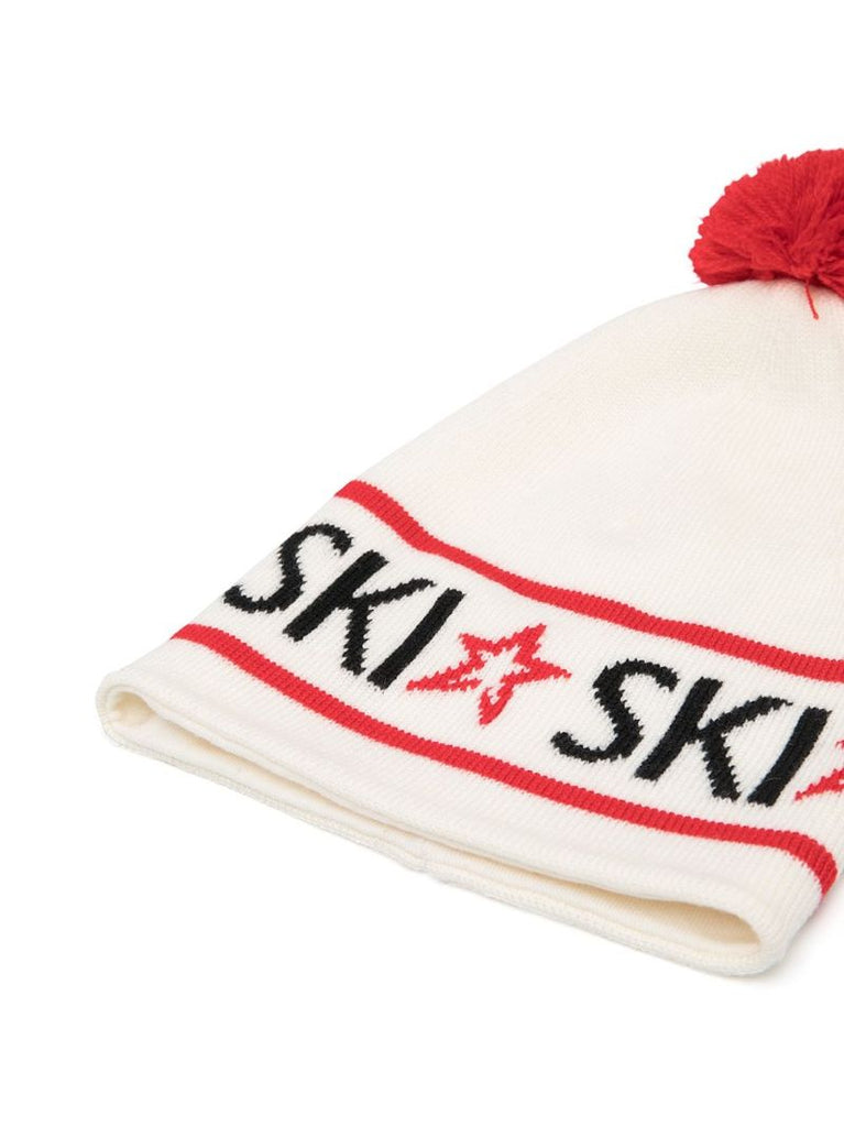 White Ski Merino Beanie Hat