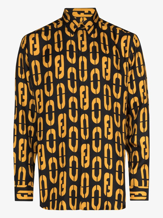 Ff Logo Print Silk Shirt