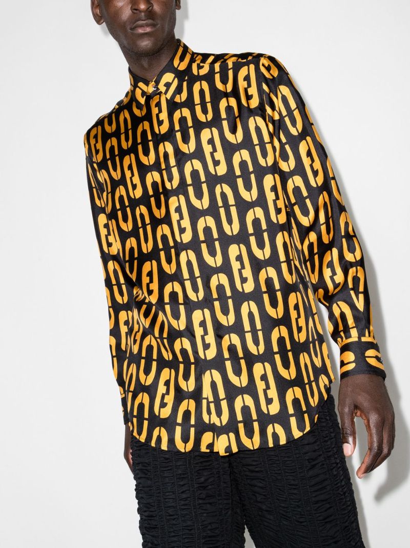Ff Logo Print Silk Shirt