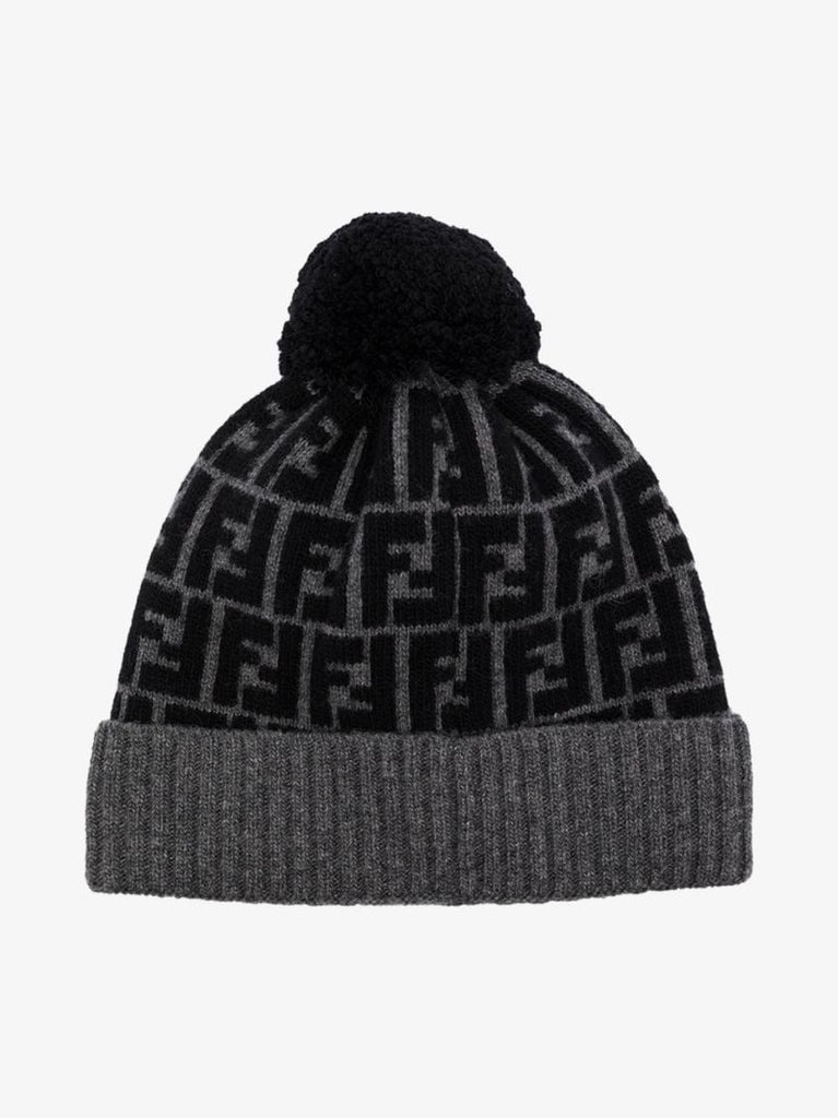 Ff Pattern Pompom Beanie