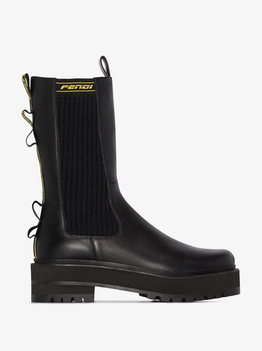 Black 50 Chunky Leather Chelsea Boots