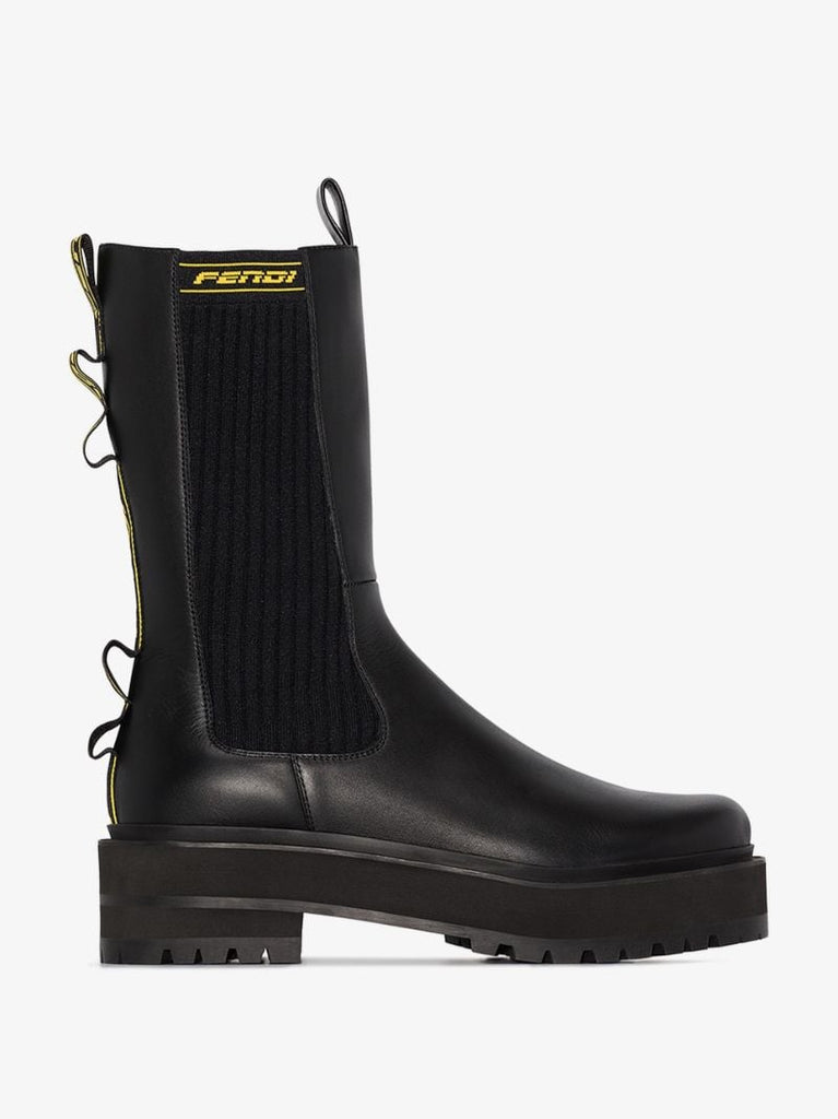 Black 50 Chunky Leather Chelsea Boots