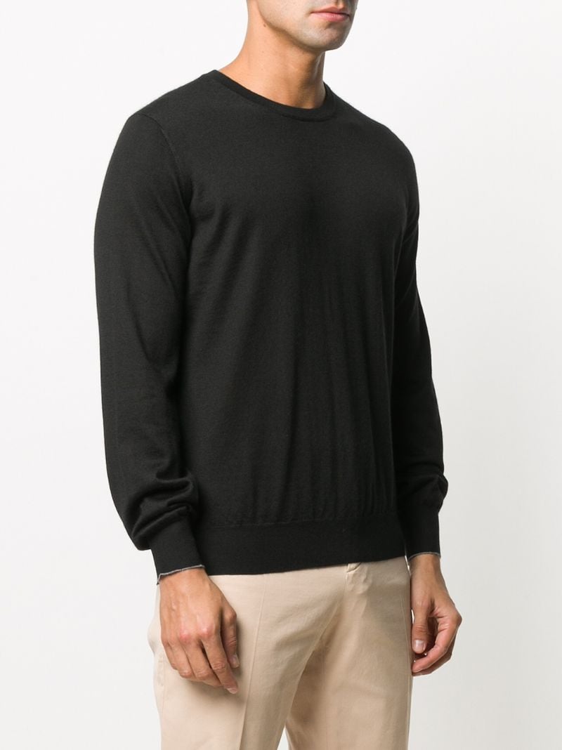 Black Crew-neck Cashmere-silk Sweater
