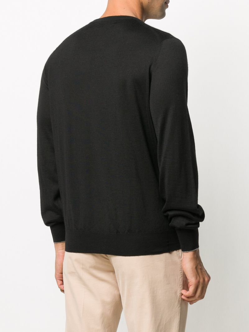 Black Crew-neck Cashmere-silk Sweater