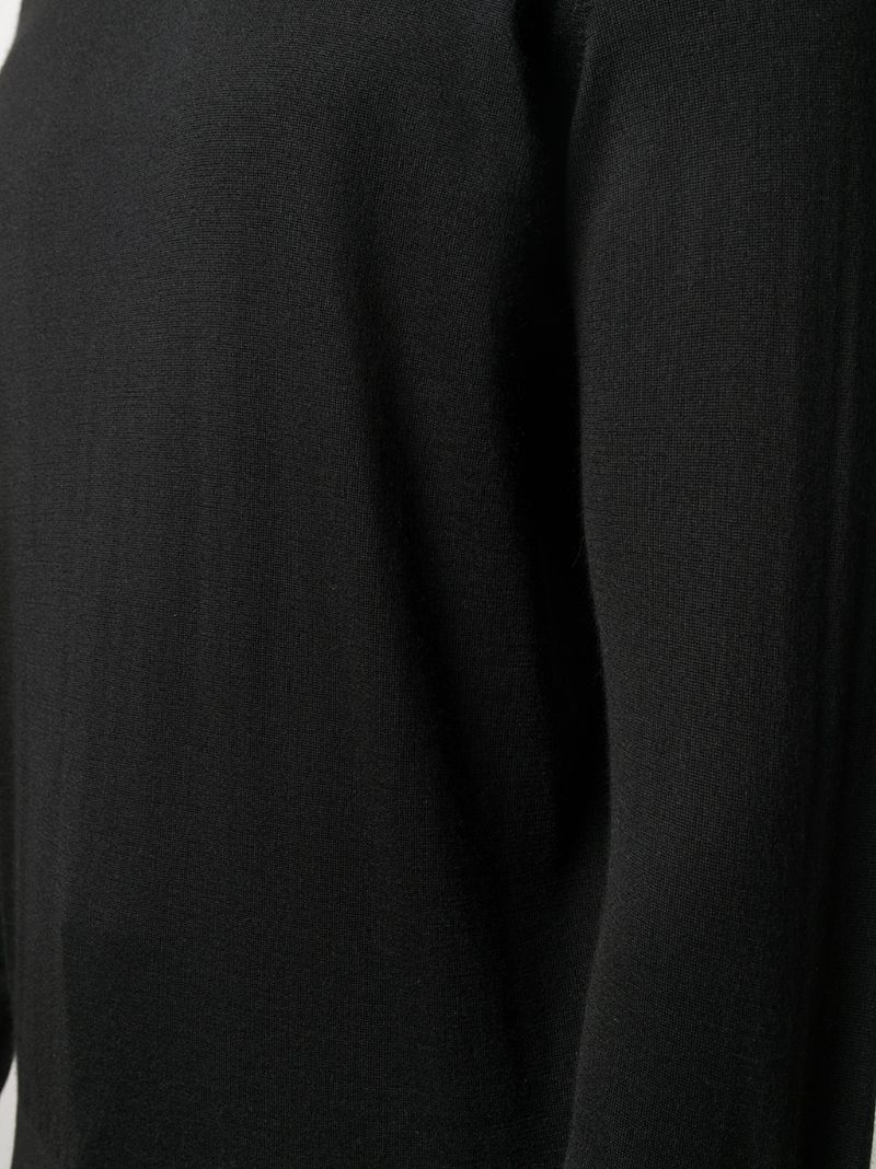 Black Crew-neck Cashmere-silk Sweater