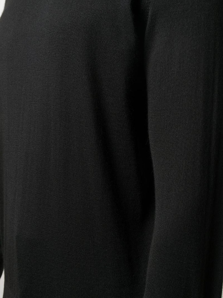 Black Crew-neck Cashmere-silk Sweater