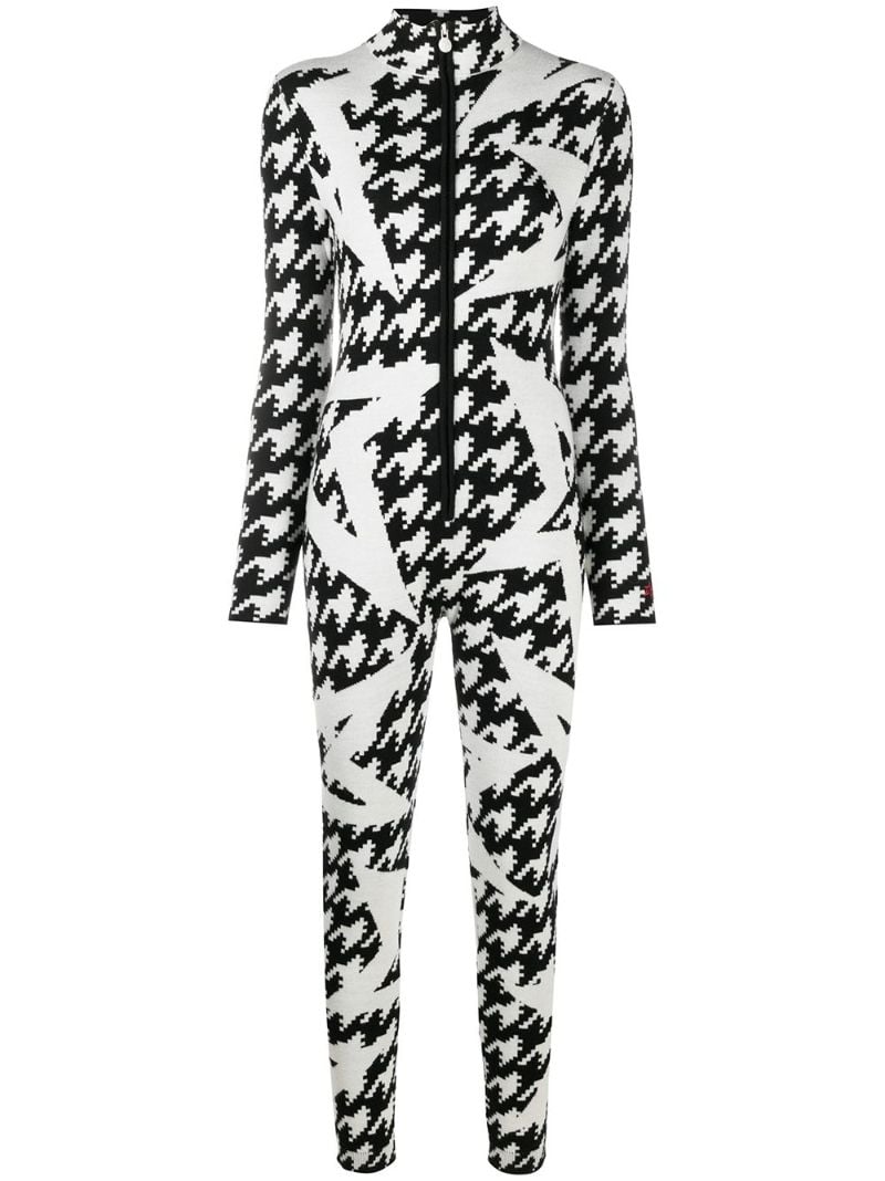 Black and White Houndstooth Ski Jumpsuit