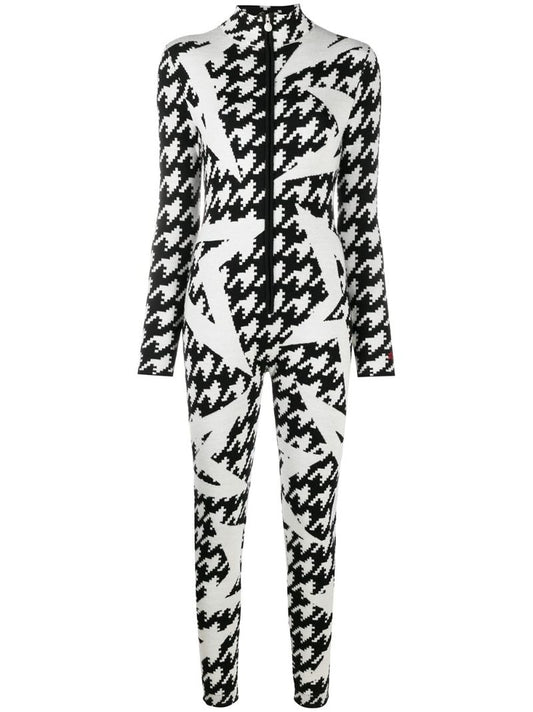 Black and White Houndstooth Ski Jumpsuit