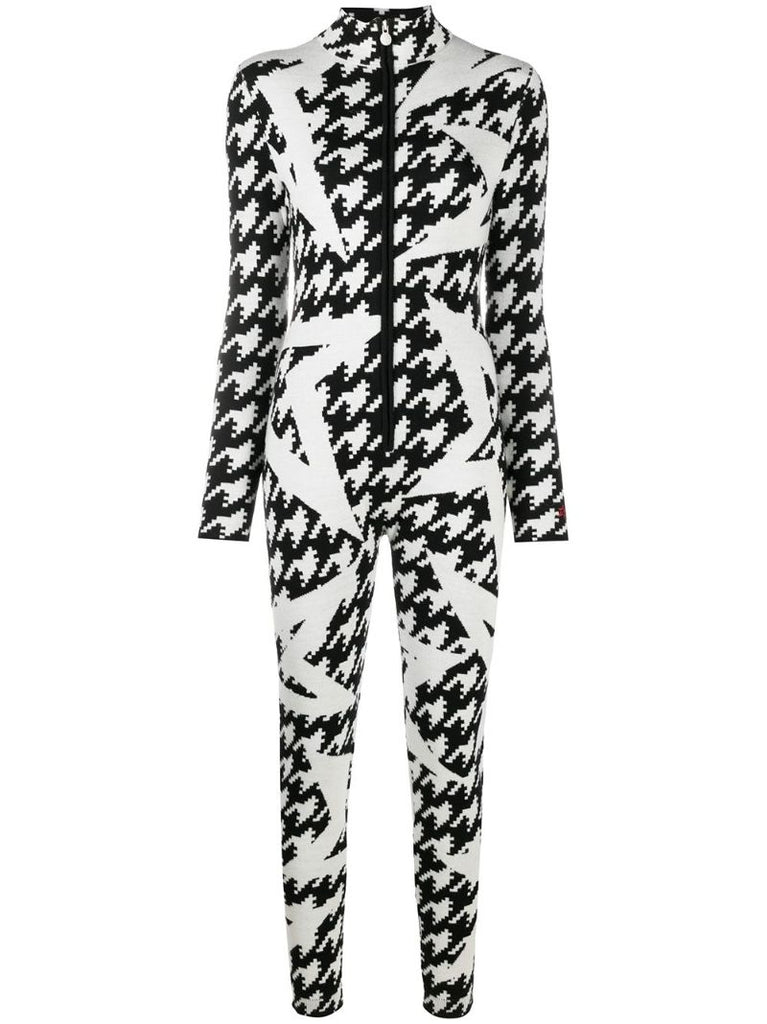 Black and White Houndstooth Ski Jumpsuit
