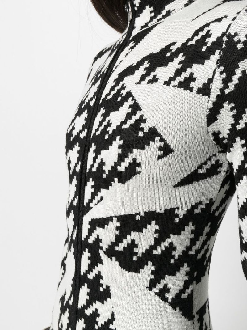 Black and White Houndstooth Ski Jumpsuit