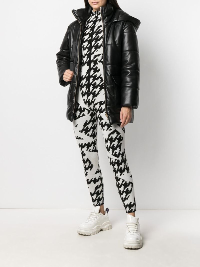 Black and White Houndstooth Ski Jumpsuit