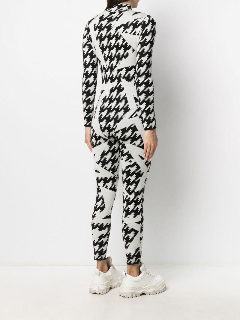 Black and White Houndstooth Ski Jumpsuit