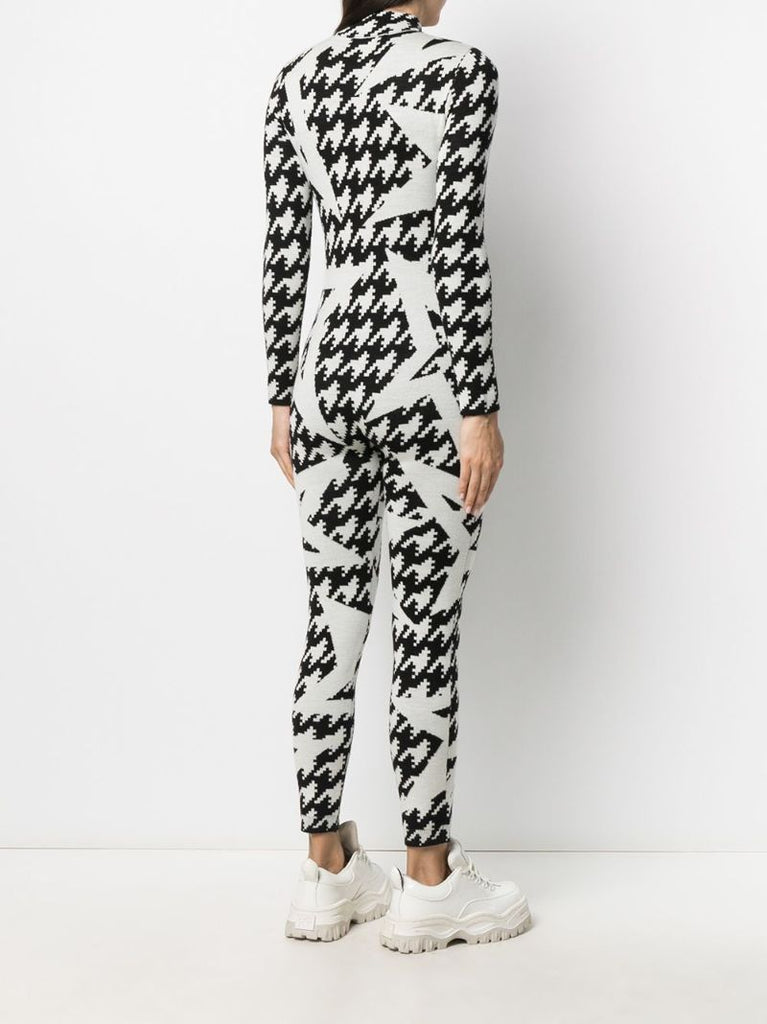 Black and White Houndstooth Ski Jumpsuit