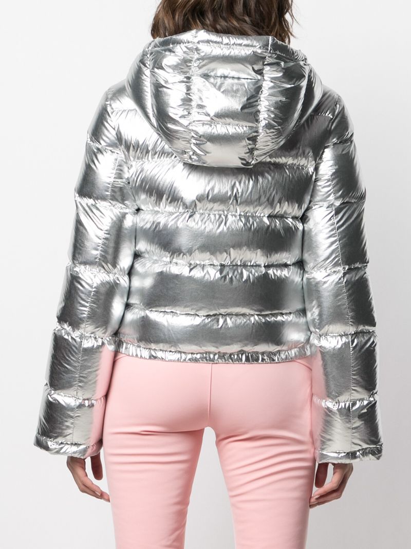 Silver-tone Polar Flare Puffer Jacket