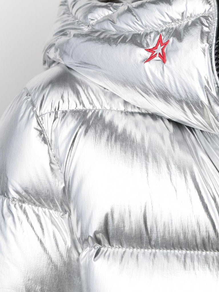 Silver-tone Polar Flare Puffer Jacket