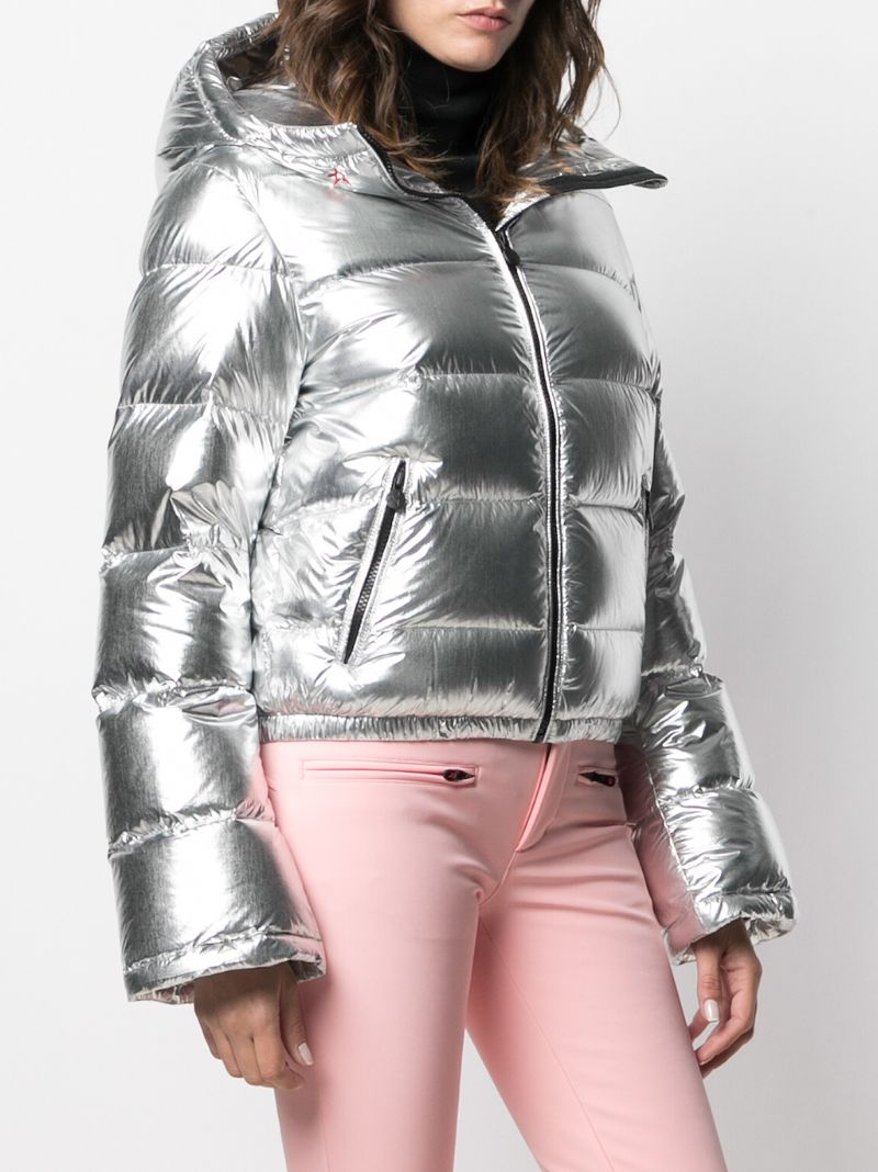 Silver-tone Polar Flare Puffer Jacket