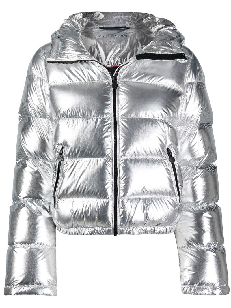 Silver-tone Polar Flare Puffer Jacket