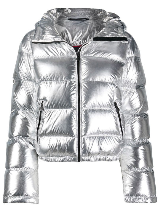 Silver-tone Polar Flare Puffer Jacket