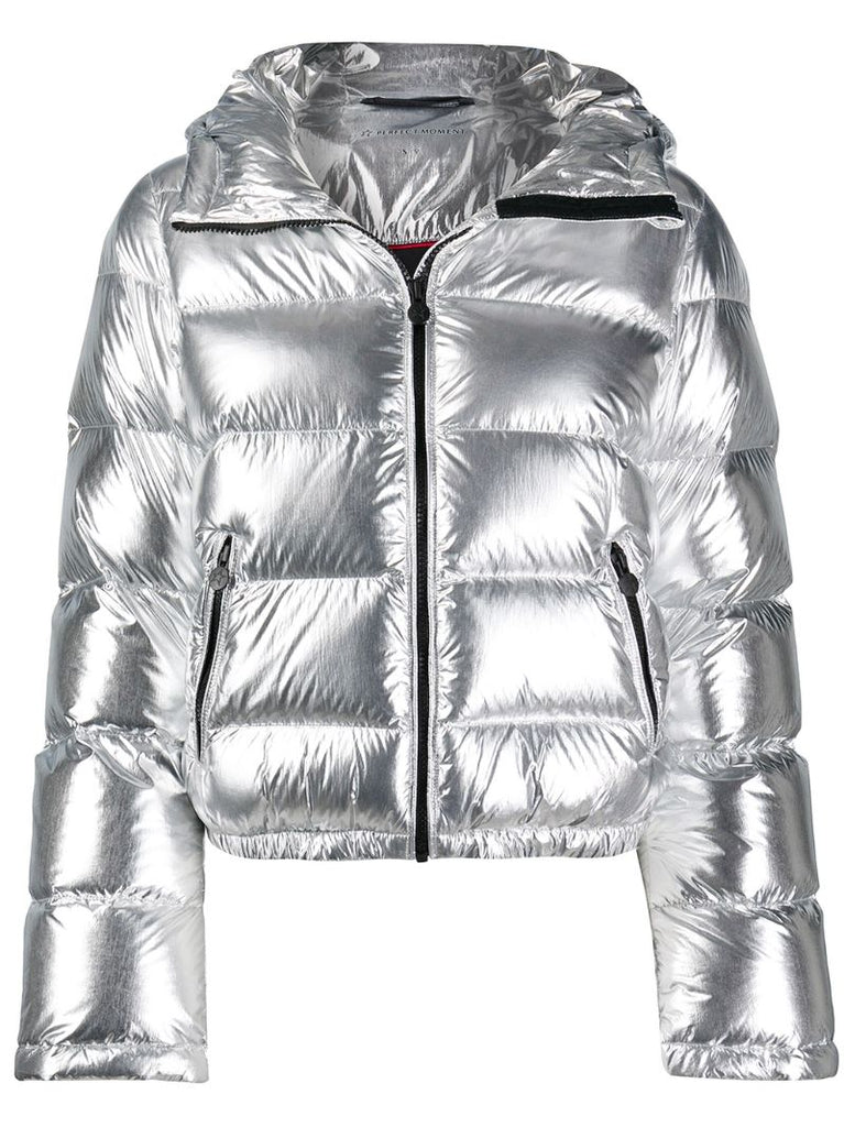 Silver-tone Polar Flare Puffer Jacket