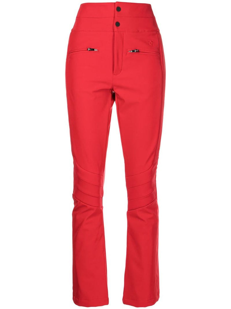 Red Aurora Flared Leg Ski Trousers