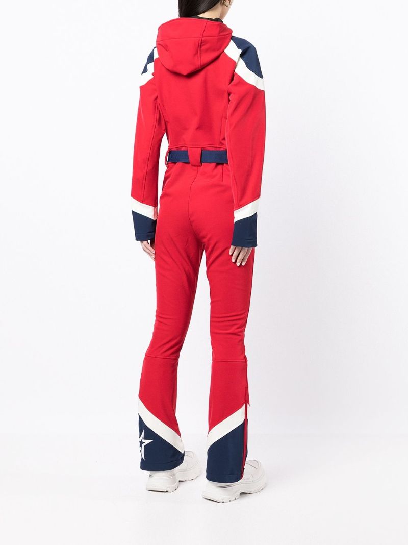 Red Allos Panelled Flared Ski Suit