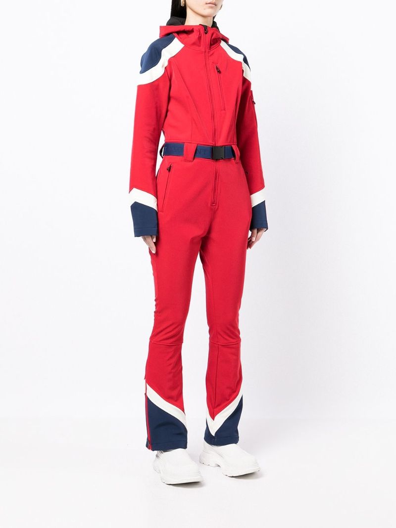 Red Allos Panelled Flared Ski Suit