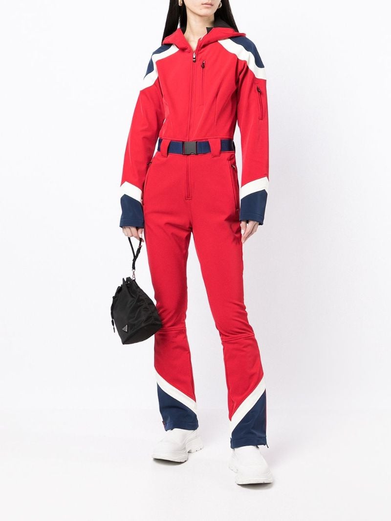 Red Allos Panelled Flared Ski Suit