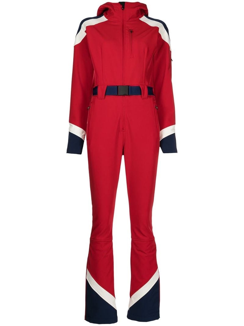 Red Allos Panelled Flared Ski Suit