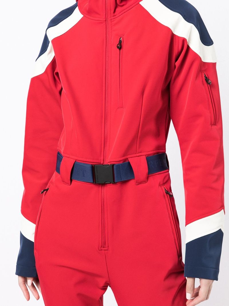 Red Allos Panelled Flared Ski Suit