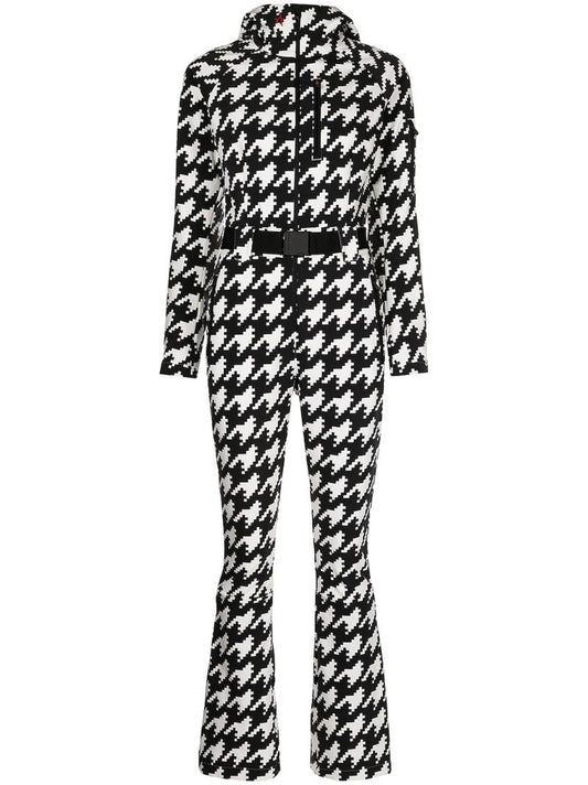 Black Star Houndstooth-print Ski Suit
