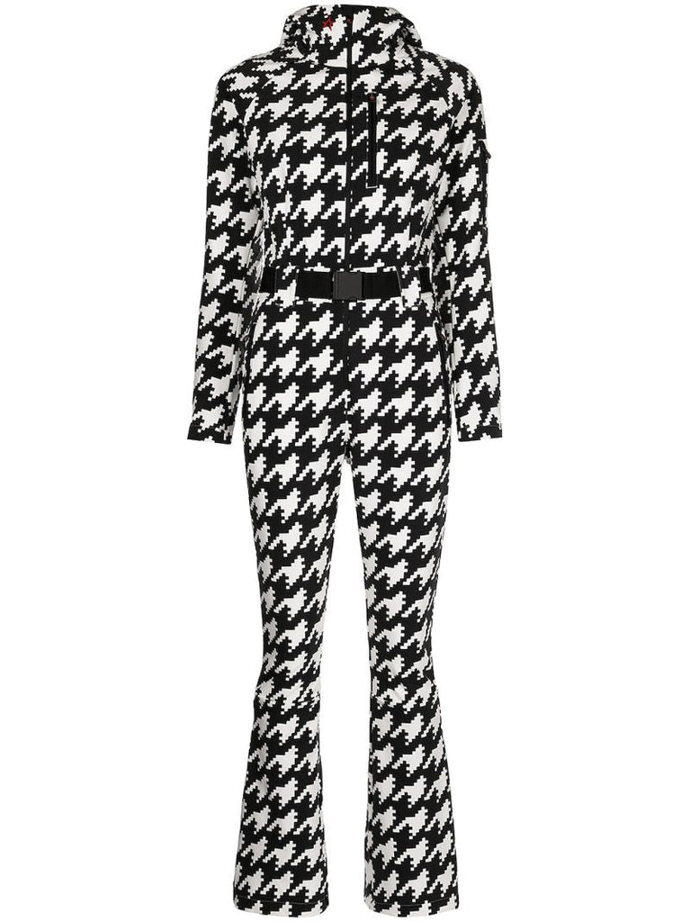 Black Star Houndstooth-print Ski Suit