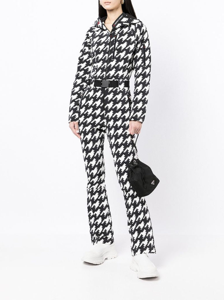 Black Star Houndstooth-print Ski Suit