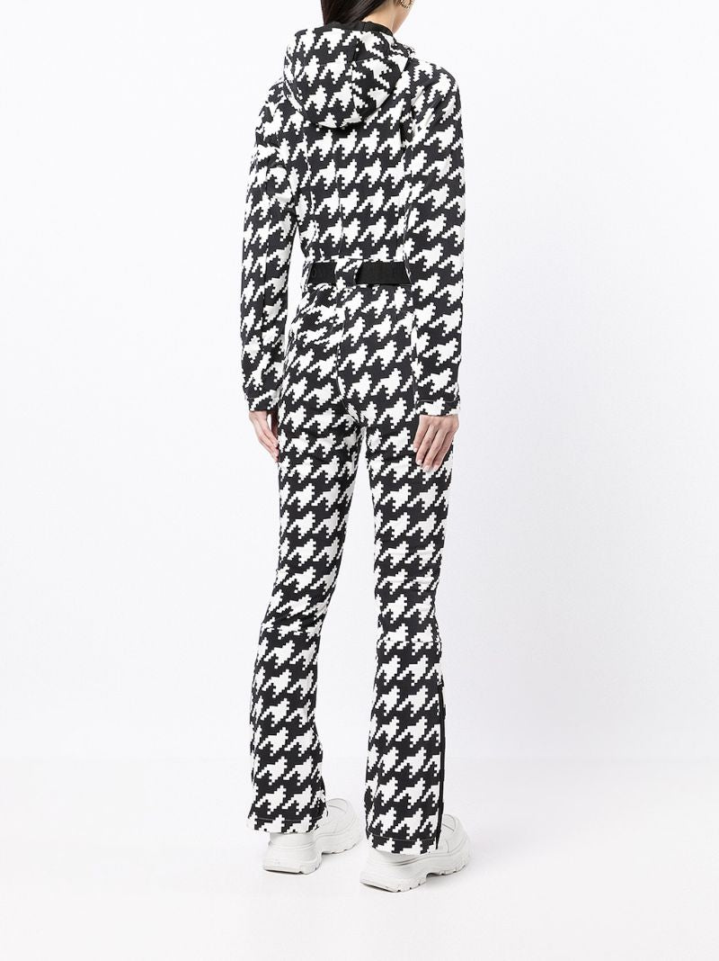 Black Star Houndstooth-print Ski Suit