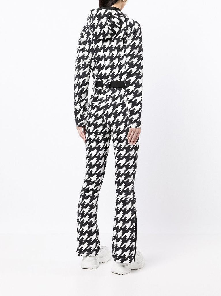 Black Star Houndstooth-print Ski Suit