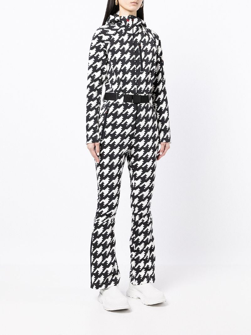 Black Star Houndstooth-print Ski Suit